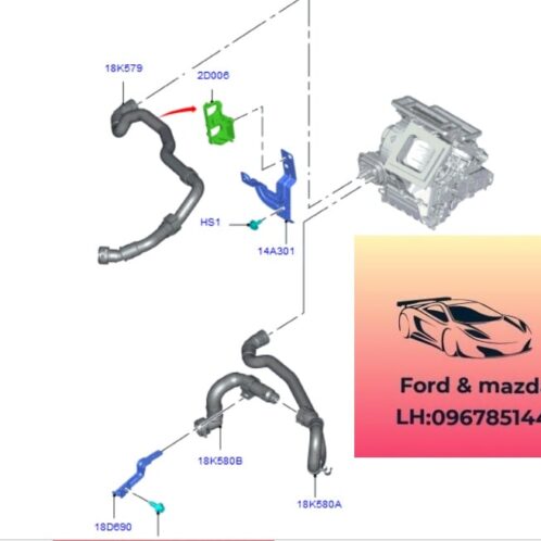 Ống nước dàn sưởi điều hòa ford focus 2015-2016-2017-2018-2019(ống nước dàn sưởi điều hòa ford focus Ống nước dàn sưởi ford focus FV4118K579DB-FV4118K580AD