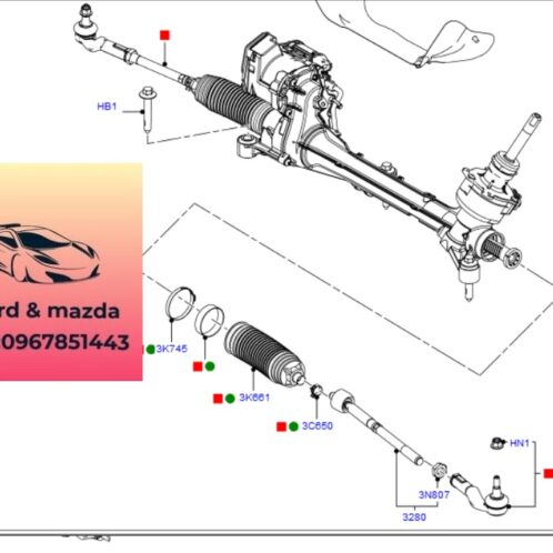Rô tuyn lái trong ford focus 2012-2016 Rô tuyn lái trong ford focus 2012-2013-2014-2015-2016-rô tuyn lái trong thước lái focus rô tuyn thước lái focus AV6C3L519AA-AV6C3L519BA