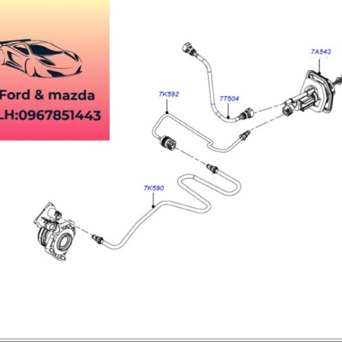Tổng côn trên ford focus 2012-2013-2014-2015-heo côn trên focus 3M517A543AG-BV617A543AA
