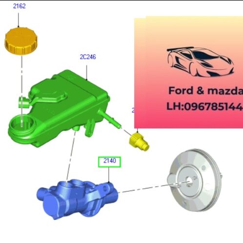 Tổng phanh ford focus 2015-2016-2017-2018-2019-xi lanh tổng phanh ford focus heo thắng phanh focus EV612140HA