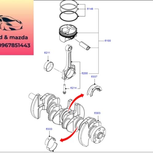 Trục cơ ford focus 2012-2015 1.6 Trục cơ ford focus 2012-2013-2014-2015 Trục cốt máy focus trục khủy focus 98MM6303C9C-98MM6303C9D