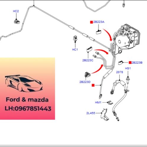Tuy ô dầu phanh trước ford focus 2012-2013-2014-2015 Ống dầu phanh trước focus ống dầu vào thắng trước focus tuy ô dầu thắng phanh trước focus AV612078AB