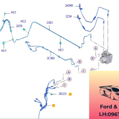 Tuy ô phanh trước ford focus 2015-2016-2017-2018-2019 ống dầu phanh trước focus tuy ô dầu phanh trước focus AV612078AB