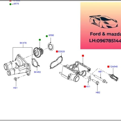 Van hằng nhiệt focus 2012-2013-2014-2015-2016 96MM8575B9E-DM5G8575AA