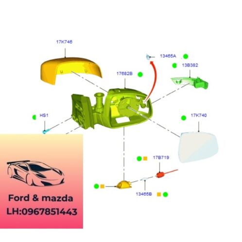 Xi nhan gương focus 2015-2016-2017-2018-2019-xi nhan gương chiếu hậu ford focus đèn kính chiều hậu focus xi nhan kính chiếu hậu focus 8M5113B381AB-8M5113B382AB