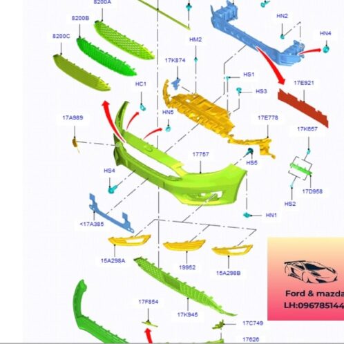 Xương Cản trước ford focus 2015-2019 Xương Cản trước ford focus 2015-2016-2017-2018-2019-Giá đỡ cản trước focus xương tăng cứng cản trước focus giá đơ ba đờ sốc trước ford focus BM51A10922BE