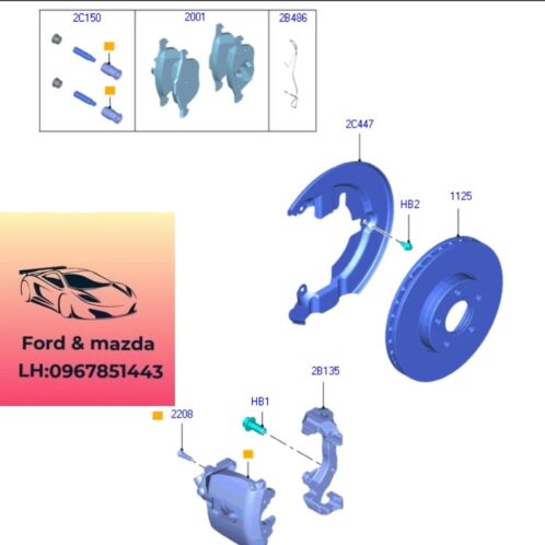 cụm phanh trước ford focus 2015-2016-2017-2018-2019 Cụm thắng trước focus gông phanh trước focus AV612B294AA-AV612B302AA