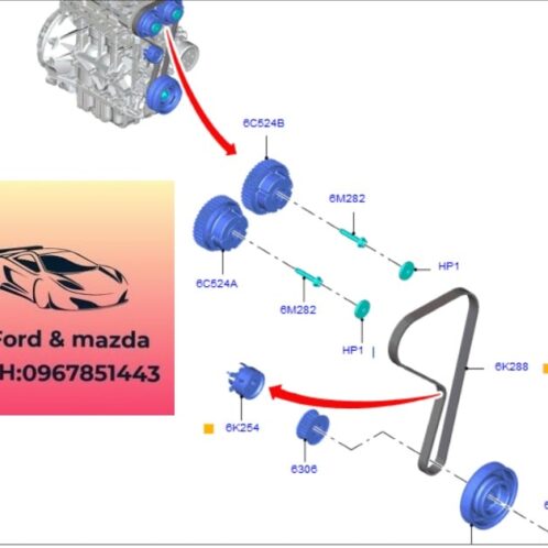 Buly trục cơ ford focus 2015-2016-2017-2018-2019 pu ly trục cơ focus buli cốt máy ford focus buli trục cơ focus BM5G6B319BC