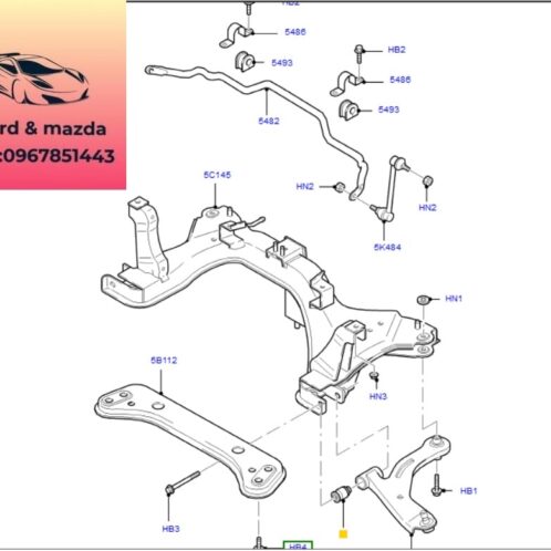Cao su cân bằng trước ford escape 2001-2002-2003-2004 cao su ốp thanh cân bằng trước ford escape 5L845484CA