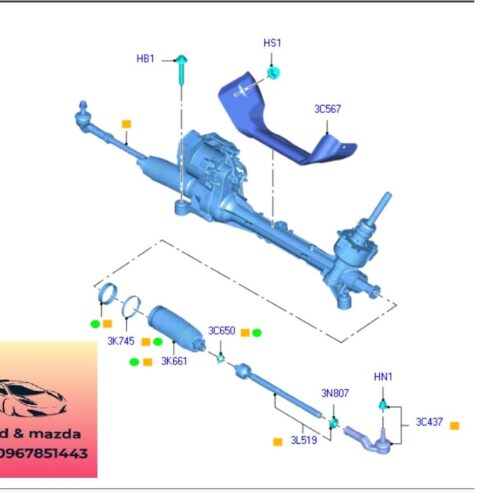 Cao su chụp bụi thước lái ford focus 2015-2016-2017-2018-2019 cao su thước lái ford focus cao su lái trong thước lái ford focus 3M513K661AA