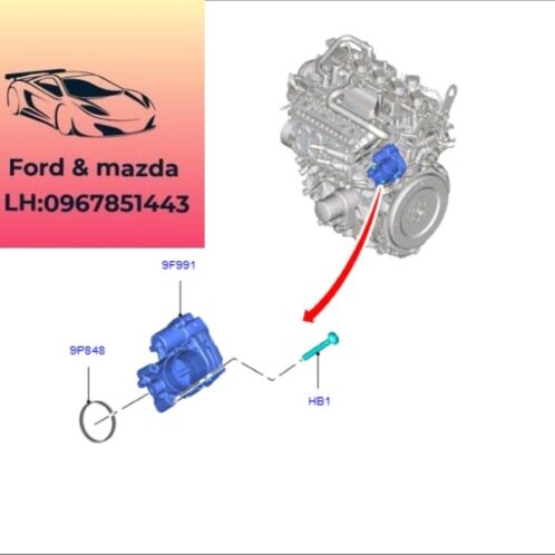 Họng ga ford focus 2015-2016-2017-2018-2019 bướm ga ford focus DS7G9F991BB-DS7G9F991CA