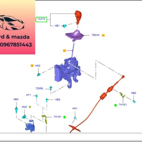 Tay nắm cần đi số focus 2015-2016-2017-2018-2019 cần đi số focus cần nắm đi số focus BV6P7L010CB3JA6