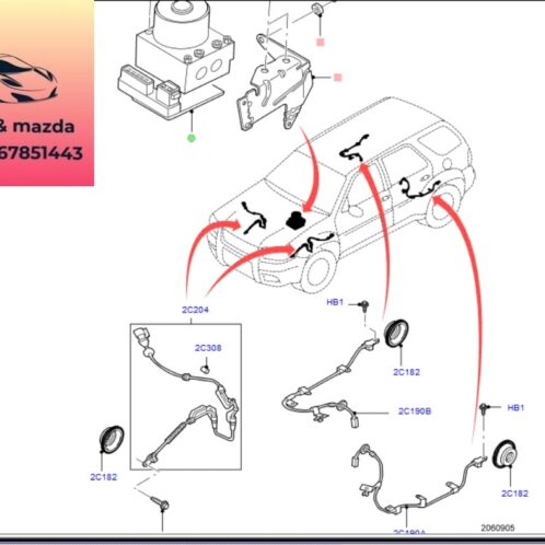 Cảm biến abs sau ford escape 2001-2002-2003-2004-2005-2006-2007-2008-2009-2010-2011-2012-2013-cảm biến tốc độ bánh sau ford escape cảm biến abs bánh sau escape YL8Z2C216AC-YL8Z2C190AC