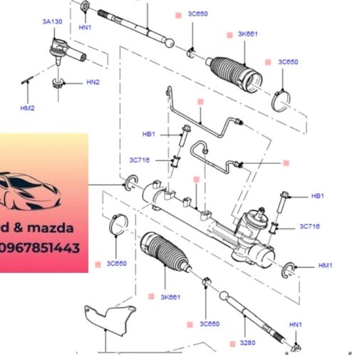 Cao su chụp bụi thước lái ford escape 2001-2002-2003-2004-2005-2006 cao su thước lái ford escape cao su chụp bụi lái trong ford escape 1S7Z3K661AA