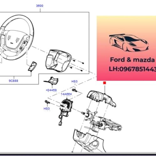 Cáp còi vô lăng ford escape 2001-2002-2003-2004-2005-2006-2007-2008-2009-2010-2011-2012-2013-cót còi vô lăng ford escape cuộn cáp còi escape EF9166CS0D-YL8414A664AC