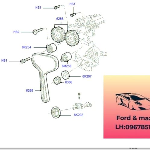 Dây curoa cam ford escape 2001-2004 Dây curoa cam ford escape 2001-2002-2003-2004-dây đai trục cam ford escape dây belt cam ford escape YF0912205