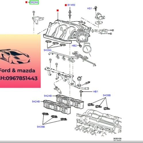Gioăng Cổ hút gió động cơ ford escape 2003-2004-2005-2006-gioăng cổ hút gió escape 3.0 gioăng cụm cổ hút ford escape 3F1E9439AA