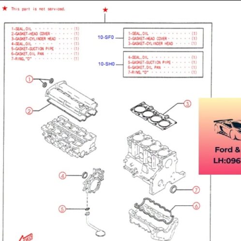 Gioăng phớt đại tu ford escape 2001-2004 2.0 Gioăng phớt đại tu ford escape 2001-2002-2003-2004 gioăng phớt đại tu động cơ ford escape 2.0 gioăng đại tu ford ecsape 2.0 YF0910SF0-YF0910SH0