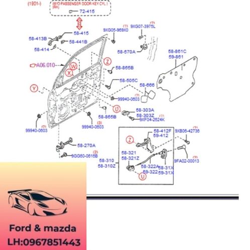 Hạn chế cánh cửa ford escape 2001-2002-2003-2004-2005-2006-2007-2008-2009-2010-2011-2012-2013-giới hạn cánh cửa ford escape bản lề giới hạn cửa escape E11258270A