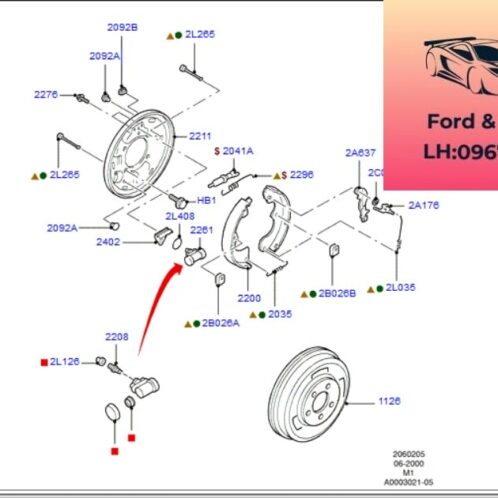 Má phanh sau ford escape 2001-2002-2003-2004-2005 guốc phanh sau ford escape bố thắng phanh sau ford escape 6L842L362AA
