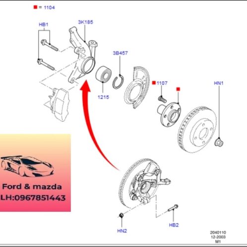 Ngõng bắt bi moay ơ trước ford escape 2001-2006 Ngõng bắt bi moay ơ trước ford escape 2001-2002-2003-2004-2005-2006 Giá đỡ bi moay ơ trước ford escape ngõng moay ơ trước ford escape EF9133021Z01-EF9133021Z01 (1)