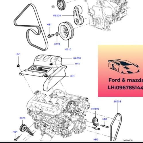 Puly trục cơ ford escape 2001-2002-2003-2004-2005-2006-puly cốt máy ford escape AJ0311400A