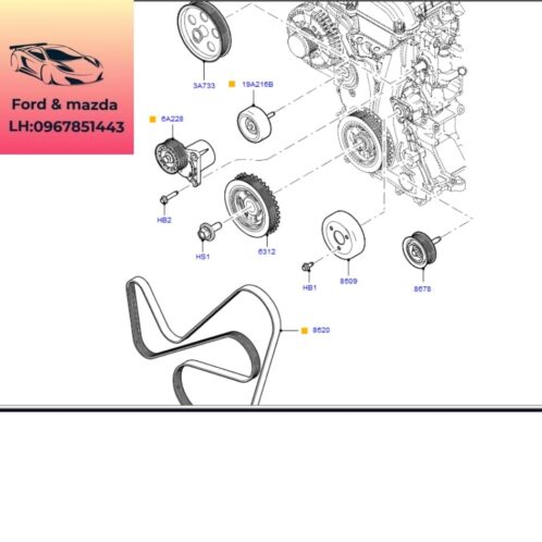 Puly trục cơ ford escape 2006-2013 2.3 Puly trục cơ ford escape 2006-2007-2008-2009-2010-2011-2012-2013-buly trục cơ ford escape buli cốt máy ford escape 7U7Z6312A