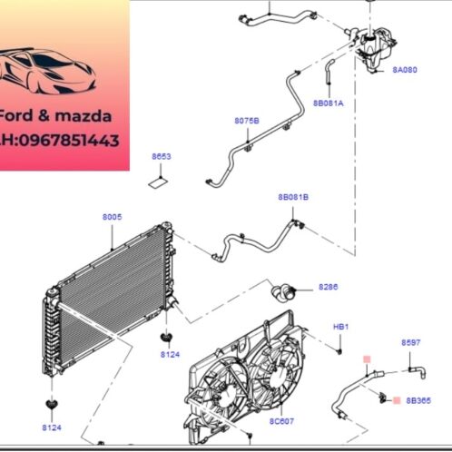 Quạt két nước ford escape 2006-2007-2008-2009-2010-2011-2012-2013-cụm quạt giải nhiệt động cơ ford escape quạt làm mát két nước ford escape 5L848C607BG