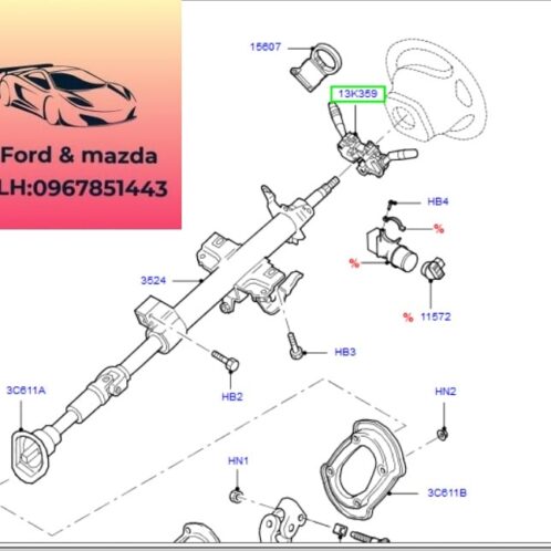 Tiếp điểm đề ổ khóa ford escape 2001-2002-2003-2004-2005-2006-tiếp điểm đề ford escape EC0166151C-98AZ11572CA