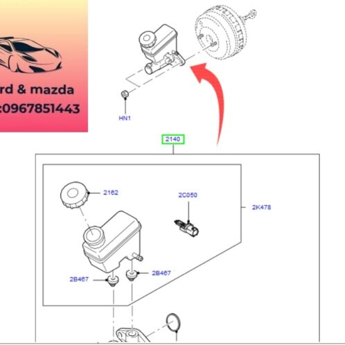 Tổng phanh ford escape 2001-2002-2003-2004-2005-2006-2007-2008-2009-2010-2011-2012-heo thắng phanh ford escape xi lanh thắng sạc bô ford escape E11243400B-EC0143400D