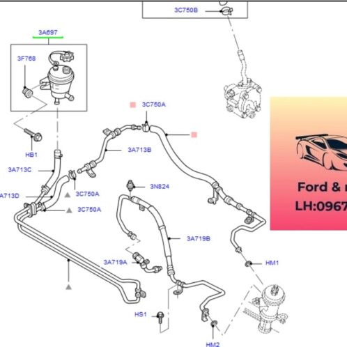 Tuy ô bơm trợ lực thước lái ford escape 2001-2002-2003-2004-2005-2006-ống dầu thước lái ford escape ống dầu bơm trợ lực lái ford escape EC0532420J-2L843A713AA (1)