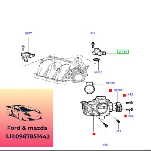 Van không tải ford escape 2001-2002-2003-2004-2005-2006 van không tải escape 3.0 cảm biến cụm cổ hút ford escape 3.0 1L8E9F715AA
