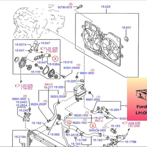 Bơm nước ford escape 2003-2006 3.0 Bơm nước ford escape 2003-2004-2005-2006 bơm nước escape 3.0 bơm nước động cơ ford escape 3.0 AJ0315010G