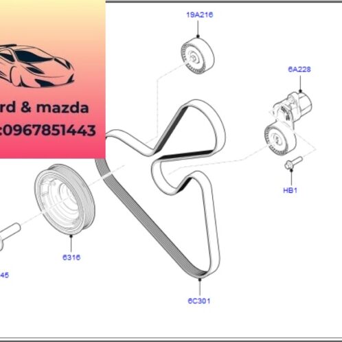 Buly trục cơ ford fiesta 2013-2014-2015-2016-2017-buli cố máy fiesta 1.0 puly trục cơ fiesta 1.0 CM5G6316GC