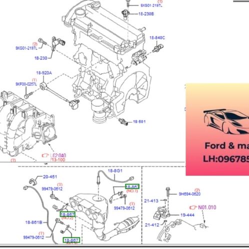 Cảm biến tiếng gõ động cơ ford escape 2006-2012 Cảm biến tiếng gõ động cơ ford escape 2006-2007-2008-2009-2010-2011-2012-Cảm biến kích nổ động cơ ford escape 2.3 cảm biến tiếng nổ ford escape 2.3 LF0218921