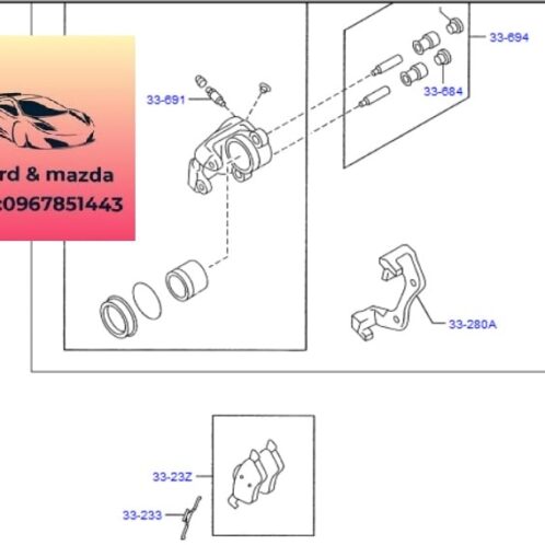 Cao su cuppen phanh trước ford escape 2007-2008-2009-2010-2011-2012-2013-Cao su chụp bụi phanh trước ford escape cao su cuppen cụm thắng trước ford ecsape EFY133694