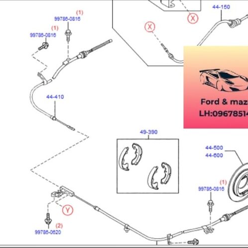 Cáp kéo phanh tay ford escape 2007-2008-2009-2010-2011-2012-2013-Dây kéo phanh tay ford escape 6L8Z2A635L-6L8Z2A635J