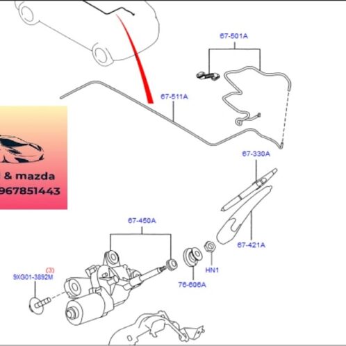 Chổi gạt mưa sau ford fiesta 2011-2012-2013-2014-2015-2016- Chổi gạt mưa kính cốp sau fiesta cần gạt mưa sau fiesta cần gạt mưa fiesta DK4967421-DK4967421