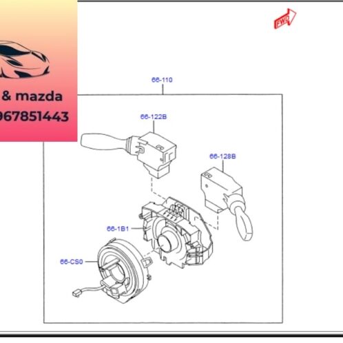 Công tắc đèn pha ford fiesta 2011-2012-2013-2014-2015-2016-2017 công tắc pha cos đèn pha ford fiesta cần gạt điều chỉnh đèn pha fiesta DK4966122B-DN3266122A