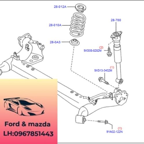 Giảm sóc sau ford fiesta 2011-2012-2013-2014-2015-2016-thụt sau fiesta nhún sau fiesta DN242870XK-av5918080am