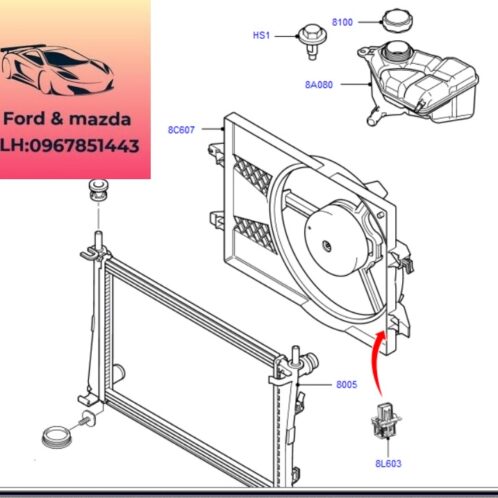 Két nước ford fiesta 2011-2012-2013-2014-2015-2016-2017 két nước động cơ fiesta 8V518005FC-8V518005BE