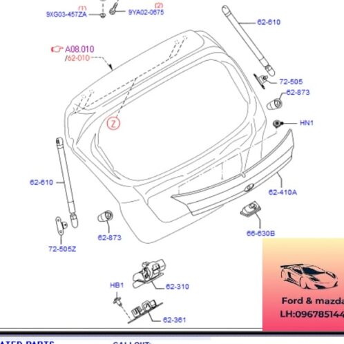 Khóa cốp sau fiesta 2011-2012-2013-2014-2015-2016-Cơ cấu khóa cốp sau ford fiesta ngàm khóa cốp sau fiesta 8A61A442A66BE