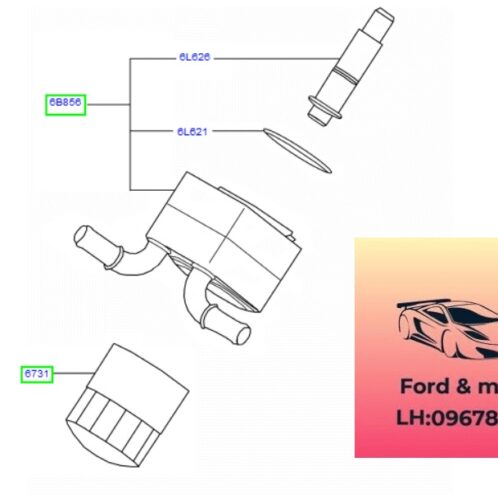 Lọc dầu ford fiesta 2011-2012-2013-2014-2015-2016-2017 Lọc nhớt fiesta lọc dầu động cơ fiesta lọc nhớt máy fiesta lọc dầu két sinh hàn fiesta 7S7G6714A1A-7S7G6714BA