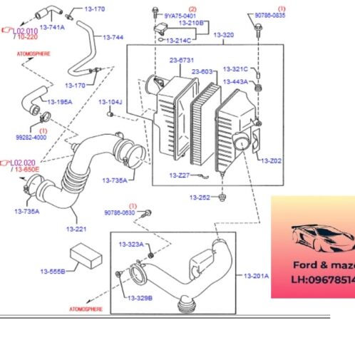 Lọc gió ford escape 2006-2013 Lọc gió ford escape 2006-2007-2008-2009-2010-2011-2012-2013-Lọc gió động cơ ford escape 2.3 lọc gió escape RF4F13Z40