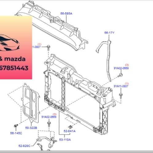 Nắp đậy trên Khung xương dàn nóng két nước ford fiesta 2011-2012-2013-2014-2015-2016-tấm ốp trên giá đỡ két nước fiesta tấm ốp két nước ford fiesta DN3456585