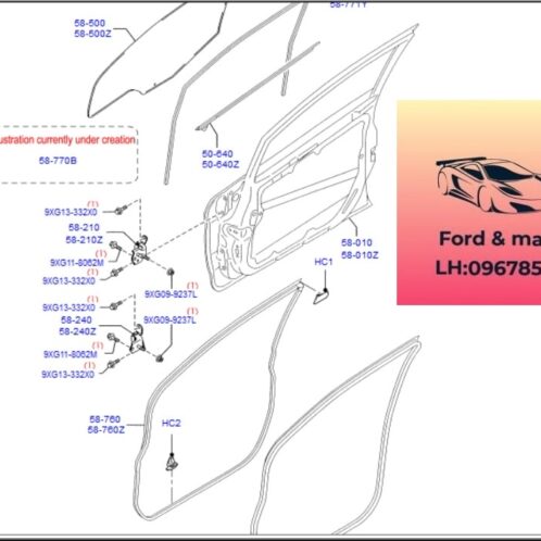 Nẹp ngoài cánh cửa ford fiesta 2011-2012-2013-2014-2015-2016-2017 Nẹp ốp kính cánh cửa ford fiesta thanh nẹp ốp kính cánh cửa fiesta DN3250650D-DN3250640D