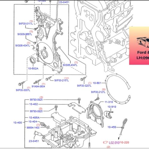 Phớt đuôi trục cơ ford escape 2006-2007-2008-2009-2010-2011-2012-2013-phớt đuôi cốt máy ford escape phớt trục cơ escape 2.3 phớt cốt máy escape 2.3 L3G610602