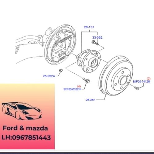 Tăm bua sau ford fiesta 2011-2012-2013-2014-2015-2016-tăng bua sau ford fiesta tang trống bố thắng sau fiesta DN2026251