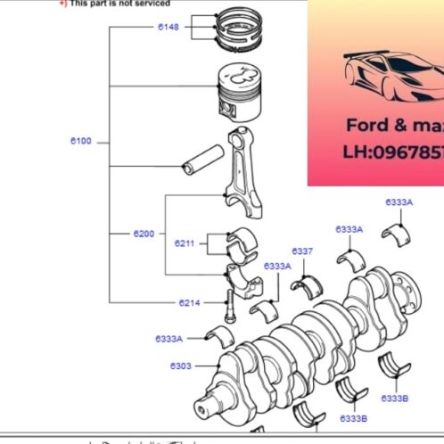 Xéc măng ford fiesta 2011-2012-2013-2014-2015-2016-2017-xéc măng bittong ford fiesta miểng bít tông fiesta Bạc piston fiesta 5S6G6148B9A-5S6G6148D9A
