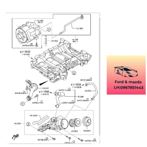 Bơm dầu mazda bt50 2013-2014-2015-2016-2017-2018-2019- Bơm nhớt mazda bt50 bơm nhớt máy mazda bt50 bơm dầu động cơ mazda bt50 U20114100